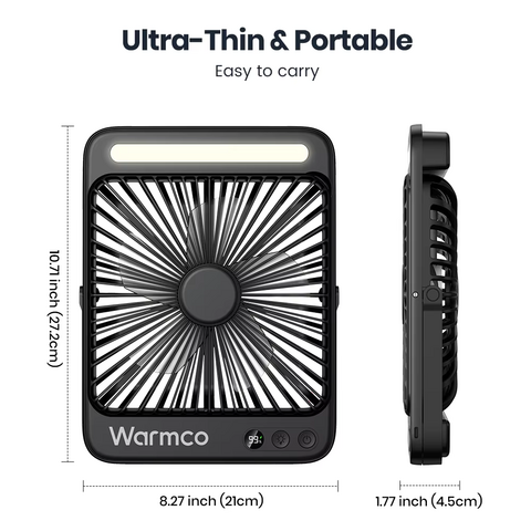 “Zoky Warmco portable fan powerful airflow under 45 dB noise level”